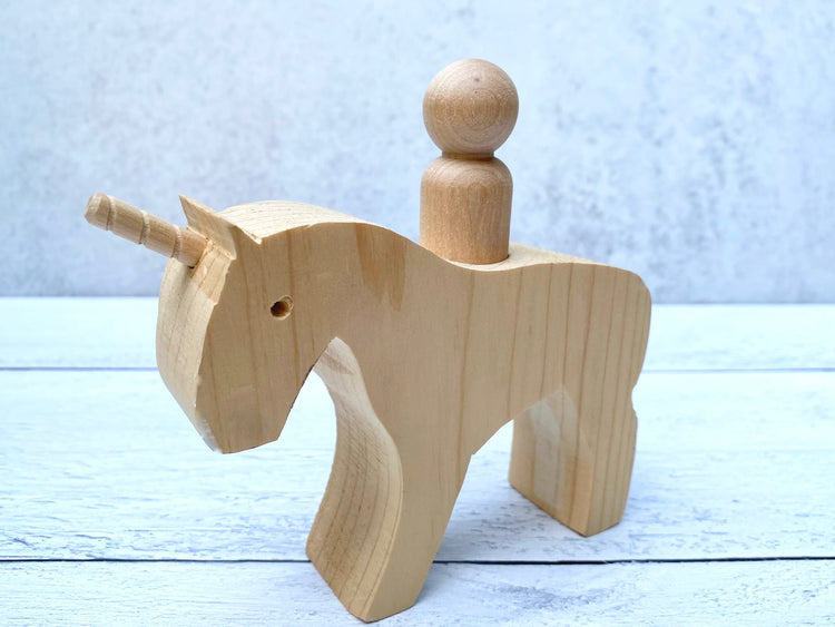 Handcrafted Wooden Baby Toy - Unicorn