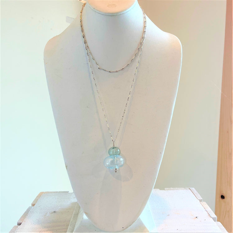 Stacked Glass Bead Chain Necklace