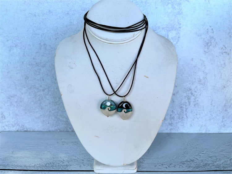 Handblown Glass Ocean Crest Necklace