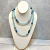 Frosted Glass Beaded Necklace with Handblown Glass Accent Beads