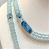 Frosted Glass Beaded Necklace with Handblown Glass Accent Beads