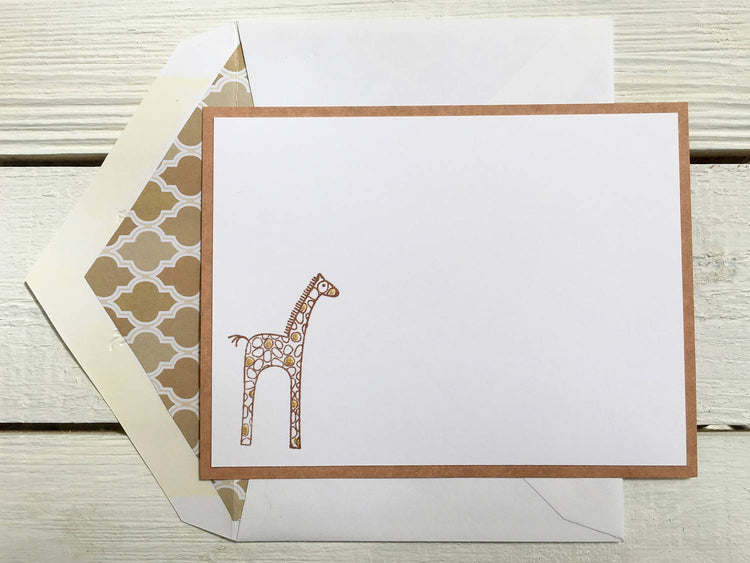 Giraffe Personalized Note Cards