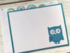 Owl Note Cards, Personalized Note Cards, Flat Note Cards, Thank You Cards, Personalized Stationery, Set of 8