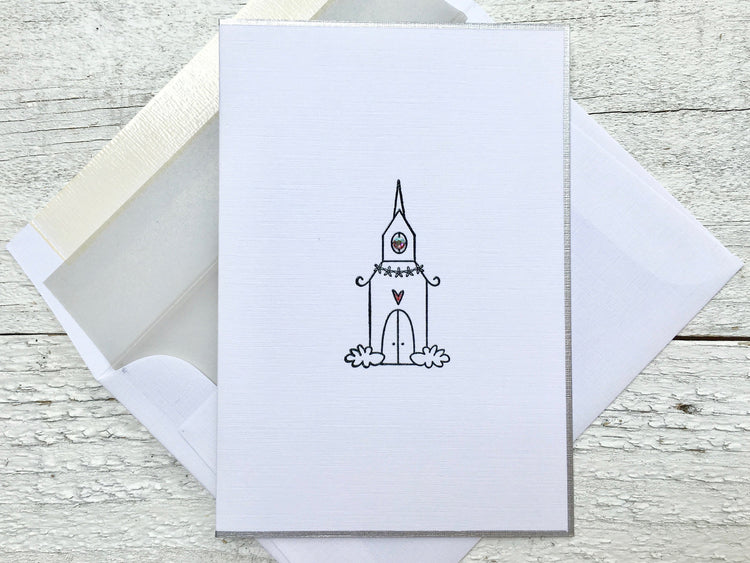 Wedding Note Cards - Church Note Cards -  Bridal Shower  Card - Wedding Stationery - Wedding Thank You Notes - Chapel Note Cards