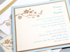 Wedding Invitation - Cherry Blossom Invitation - Flower Invitation - Elegant Invitation - Blue and Gold Invitation - Birthday Invite