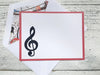 Music Note Cards, Personalized Musical Note Cards, Note Cards, Thank You Cards,  Note Cards, Personalized Stationery, Set of 8