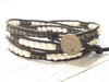 Pearl Bracelet - Pearl Wrap Bracelet - Pearl Jewelry - Triple Leather Wrap - Girlfriend's Gift - Women's  Jewelry - June's Birthstone