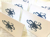 Note Cards, Octopus Stationery, Handmade Note Cards, Nautical Stationery, Beach Note Cards, Personalized Stationery, Set of 8