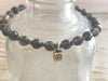Labradorite Bracelet - Labradorite Jewelry - Charm Bracelet - Flower Charm - Grey Bracelet - Girlfriend's Gift - Women's Bracelet -