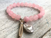 Pink Jade Bracelet - Jade Bracelet - Pink Bracelet - Pink Jade Jewelry - Follow Your Heart Charm - Girlfriend's Gift  - Women's Jewelry