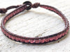 Ruby Bracelet - Ruby Leather Wrap - Ruby Jewelry - July Birthstone - Om Button - Red Bracelet - Women's Jewelry - Girlfriend's Gift