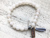 White Agate Bracelet - Crackle Agate Bracelet - White Crackle Agate - Agate Jewelry - Imagine Charm - Women's Bracelet - Girlfriend's Gift