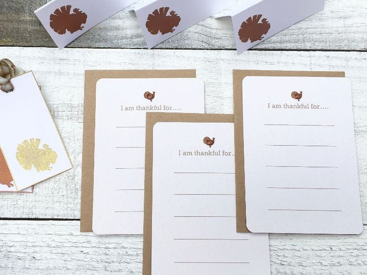 Thankful Stationery - Thankful Cards - Thanksgiving Cards - Turkey Cards - I Am Thankful - Thanksgiving Dinner - Thanksgiving Party