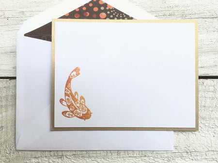 Koi Note Cards - Koi Cards - Koi Stationery - Fish Note Cards - Fish Cards - Fish Stationery - Flat Note Cards - Koi Invitation